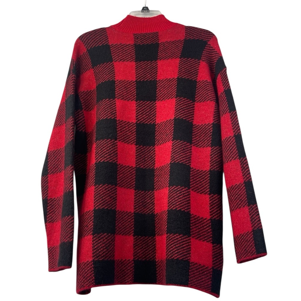 NWT- Loft Red Buffalo plaid mock neck sweater/tunic. Size medium. - Picture 3 of 6